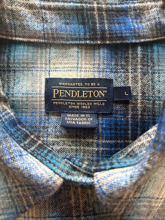Pendleton Tops - Pendleton Blue and Gray Plaid Button-Down Shirt- L